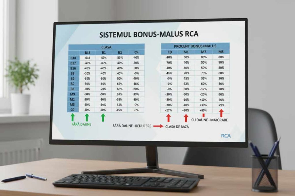 3. Recuperare clasa bonus malus la schimbarea proprietarului_Grafic explicativ pentru sistemul bonus-malus in asigurarile auto