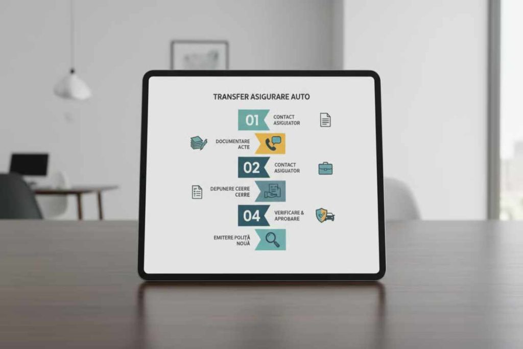 5. Pasi practici pentru transferul asigurarii auto_Infografic cu pasii pentru transferul asigurarii auto